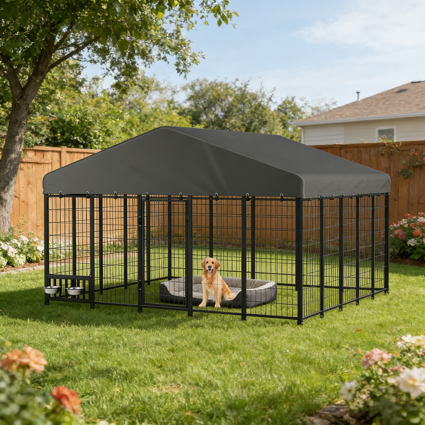 YODOLLA 10x10 Heavy Duty Outdoor Dog Kennel