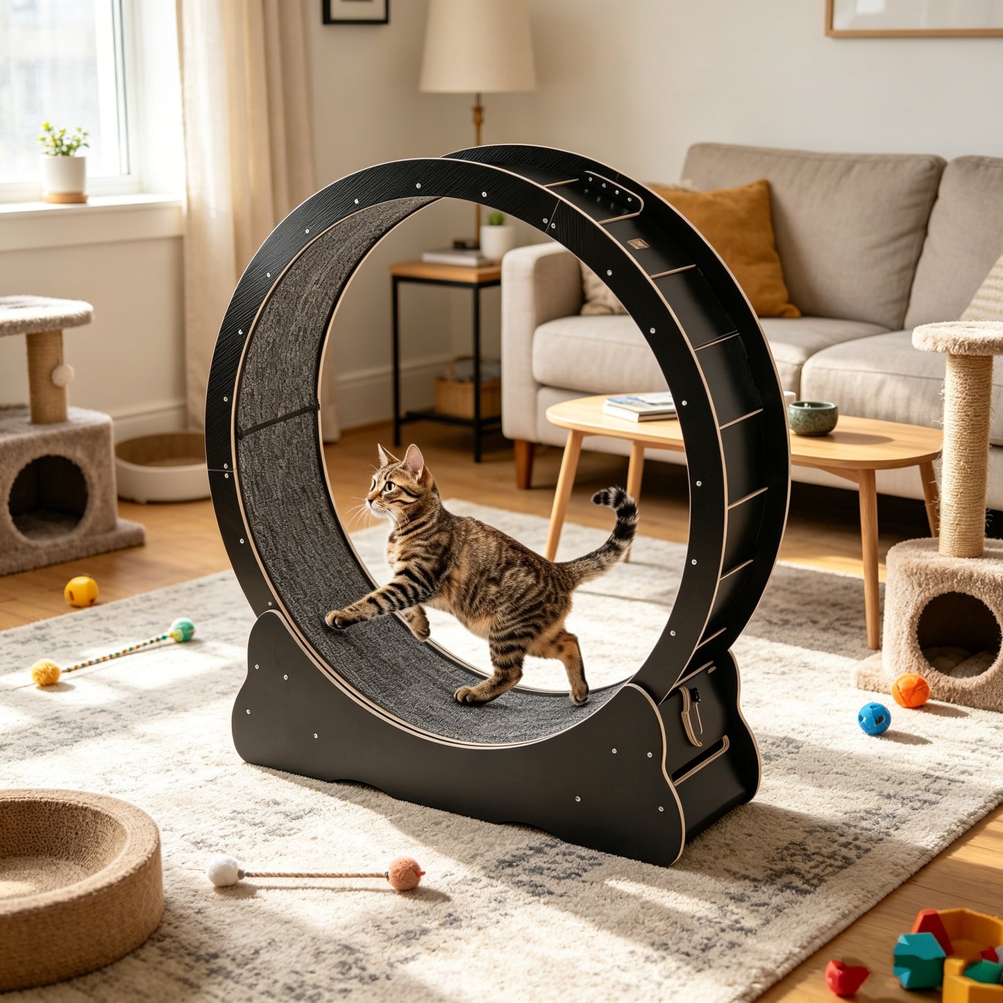 YODOLLA 43.3” Cat Exercise Running Wheel, Black