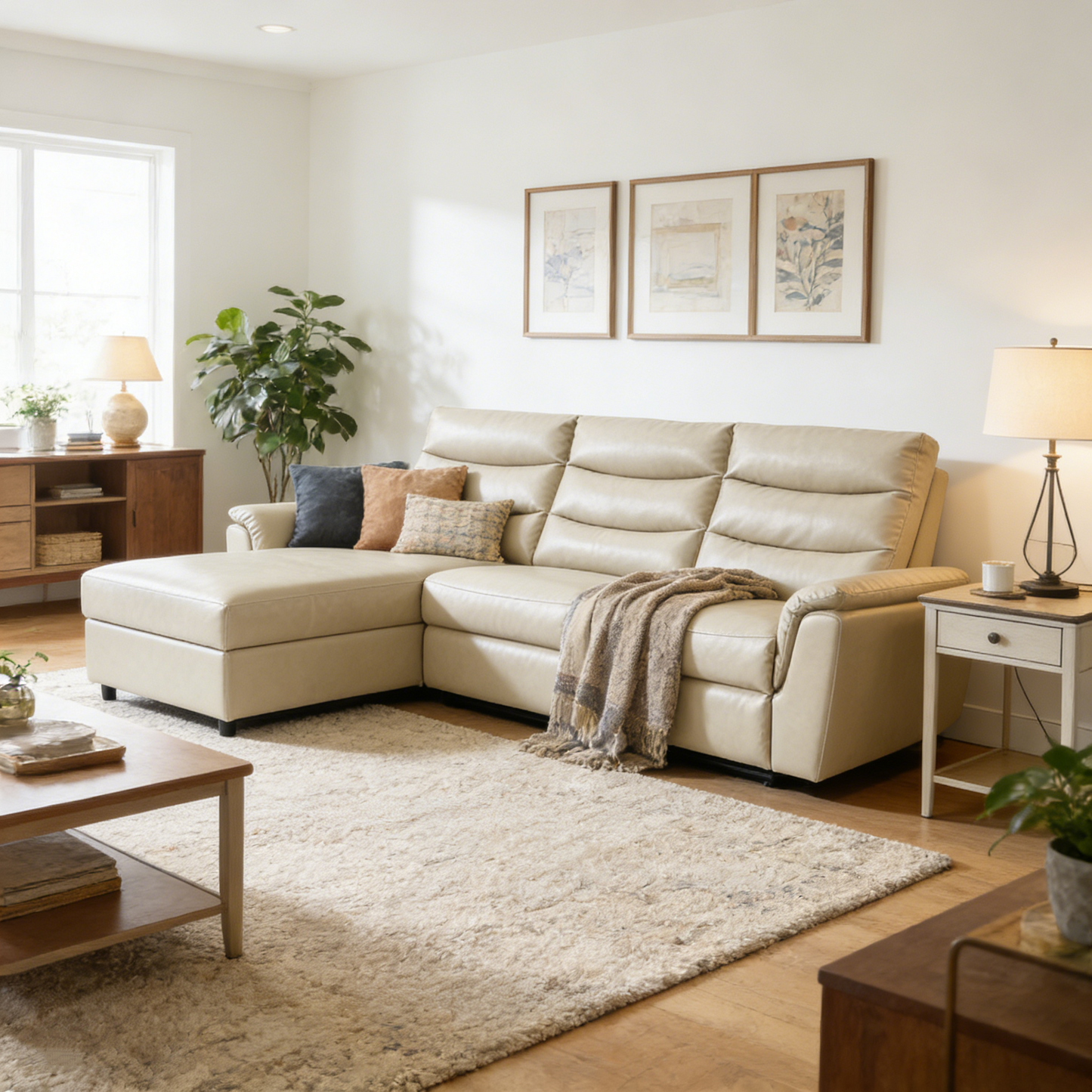 YODOLLA PU Leather Power Reclining Sectional Sofa