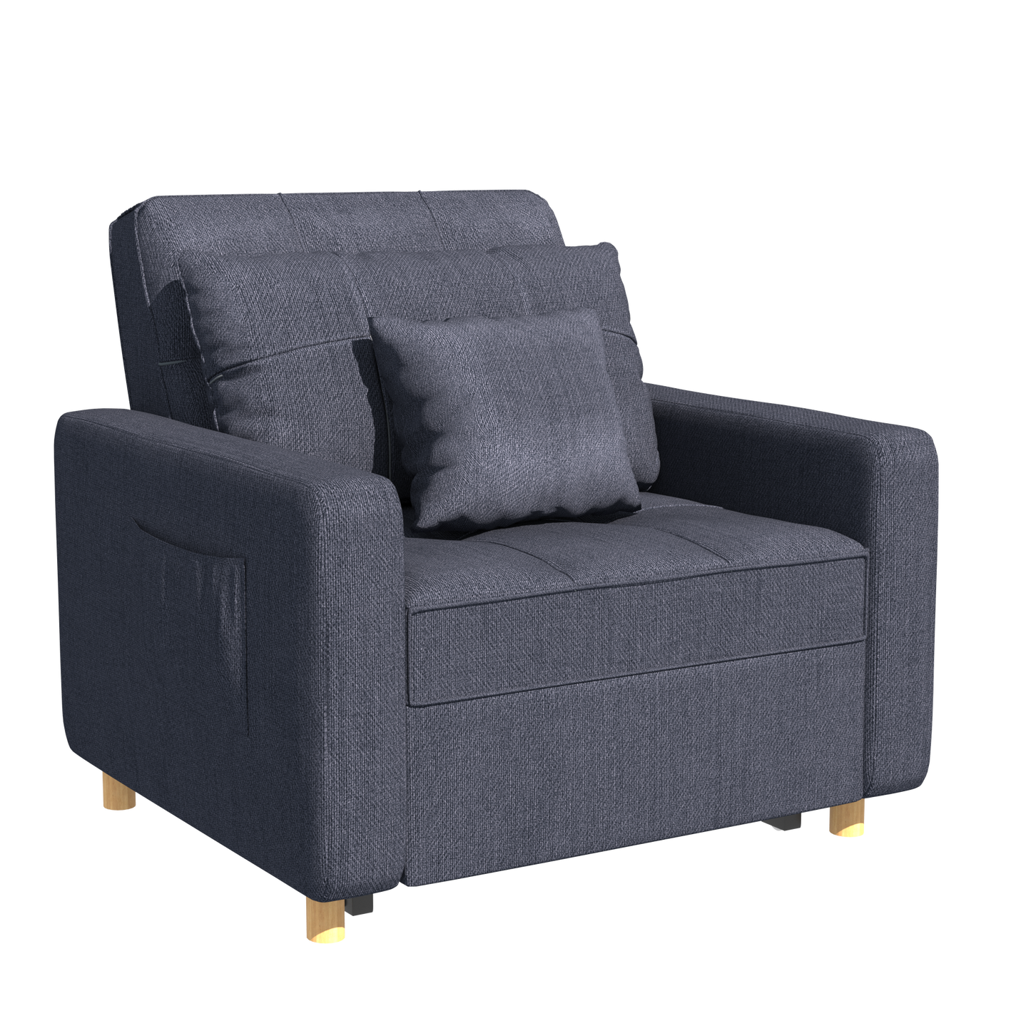 YODOLLA 36" Convertible Chair Bed, Blue