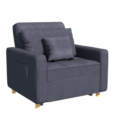 YODOLLA 36" Convertible Chair Bed, Blue