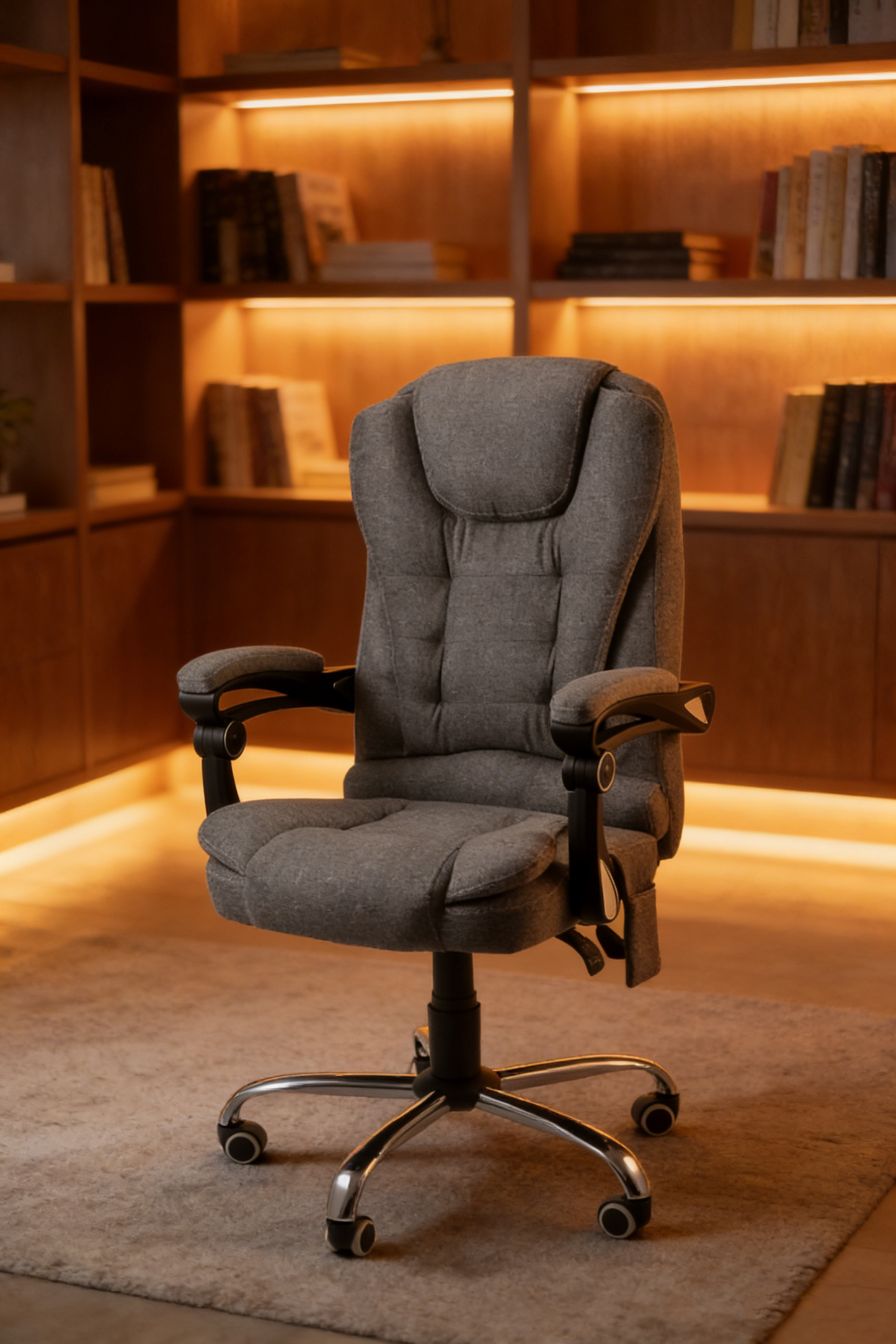 YODOLLA Heated Executive Office Chair with Massage, Fabric Grey