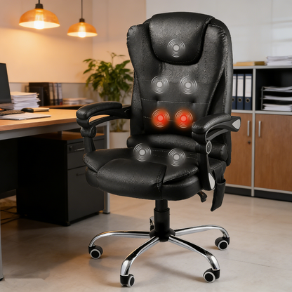 YODOLLA Heated Executive Office Chair with Massage, PU Leather Black