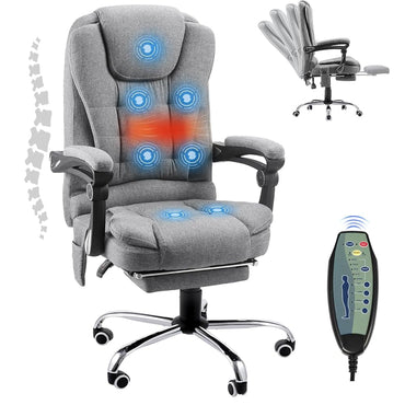 YODOLLA Ergonomic Office Chair with Heat&Massage, Fabric Gray