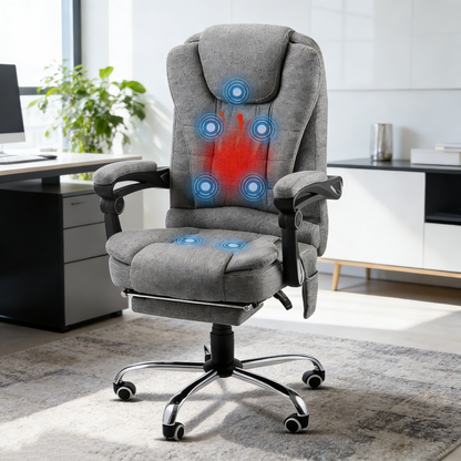 YODOLLA Ergonomic Office Chair with Heat&Massage, Fabric Gray