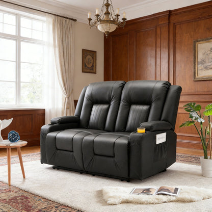 YODOLLA Double Recliner, Home Theater Seating, Black