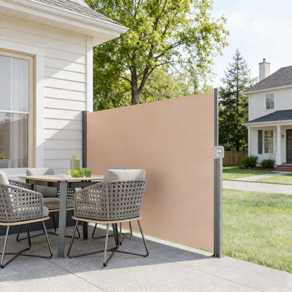 YODOLLA 118"x 63" Splashproof Retractable Side Awning, Beige