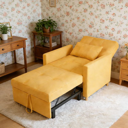 YODOLLA 3 in 1 Chair Bed Sleeper for Adults, Yellow