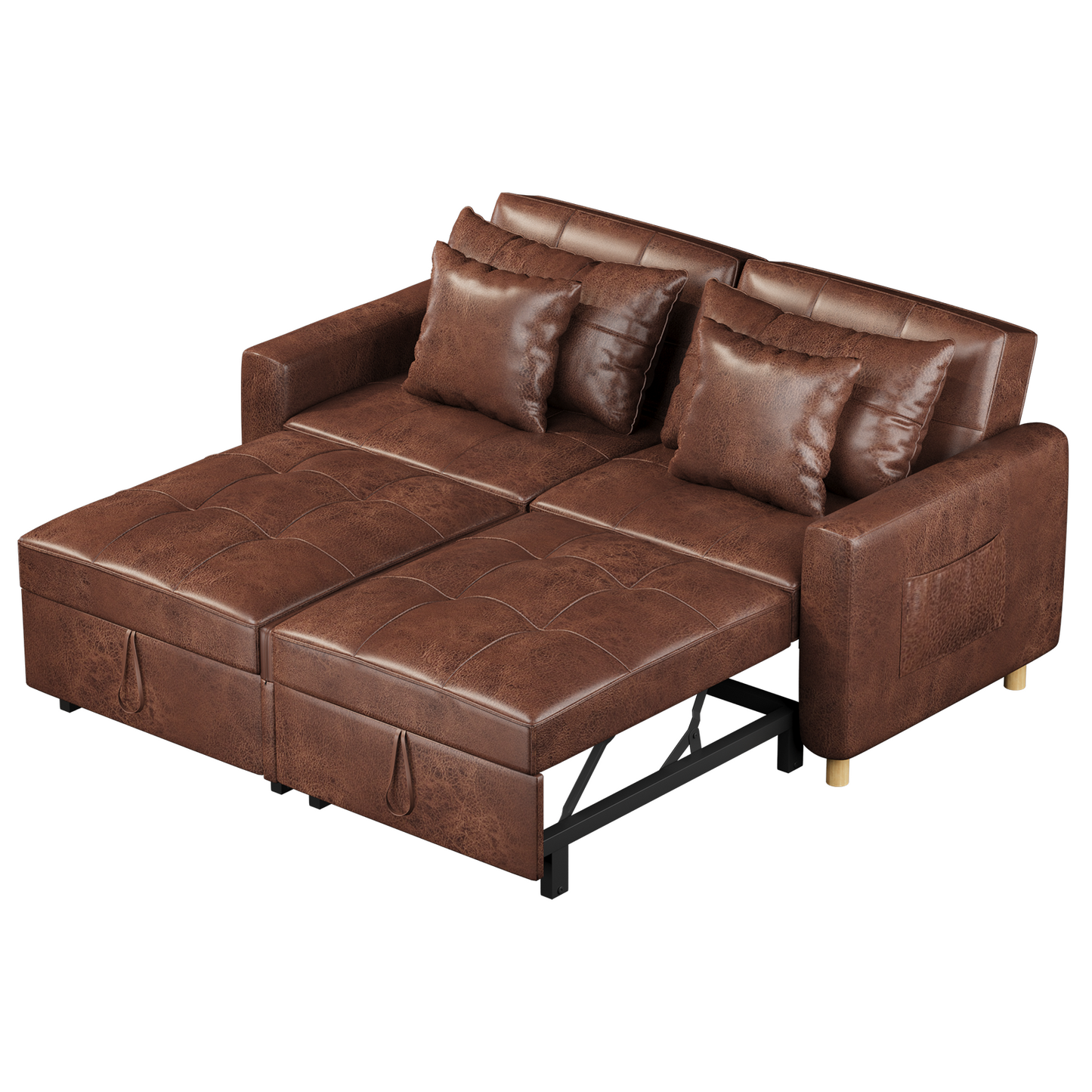 YODOLLA Comfortable 3-1 Convertible Sofa Bed,Brown
