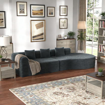 YODOLLA 134’’ Modern Sectional Couches 1400LBS Oversized L-Shaped Curved Sofa