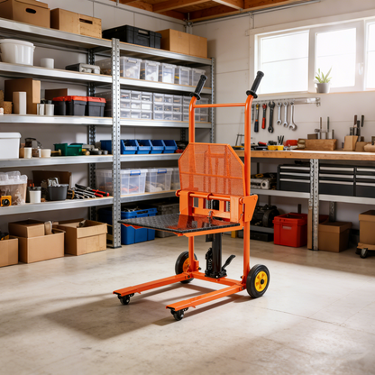 YODOLLA Material Lift Winch Stacker Hydraulic Lift Table Cart 32" Max Lift Height