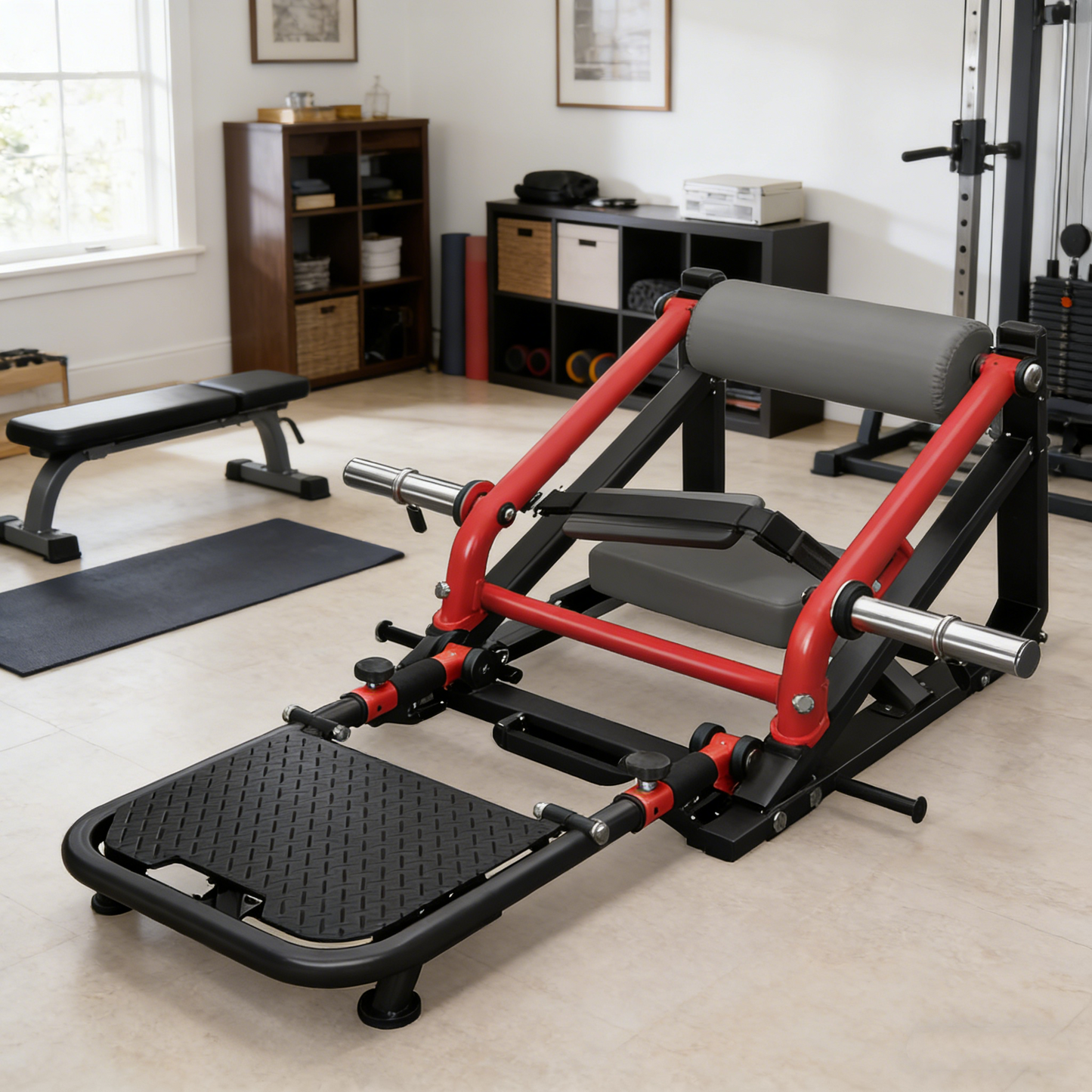 YODOLLA Hip Thrust Machine with Adjustable Footboard, 800LBS Plate-Loaded Glute Bridge Machine