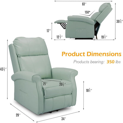 YODOLLA Electric Power Lift Recliner Chair for Elderly, Faux Leather, Mint Green