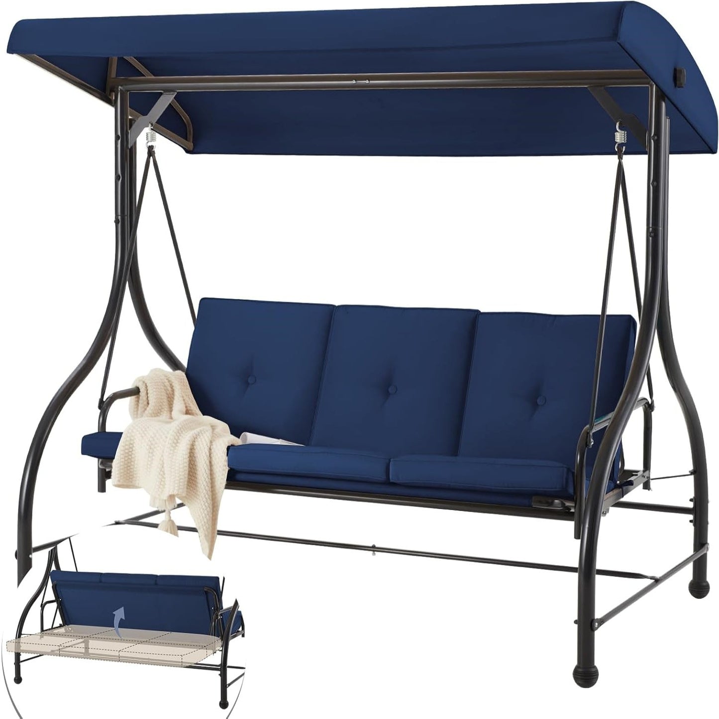 YODOLLA Patio Swing Set with Canopy