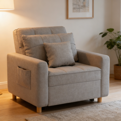 YODOLLA 36" Convertible Chair Bed, Gray