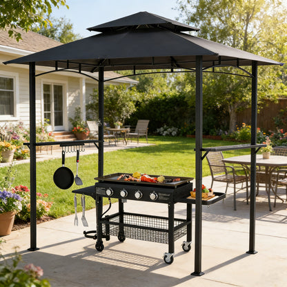 YODOLLA 8' x 5' Grill Gazebo, Grill Canopy, Black