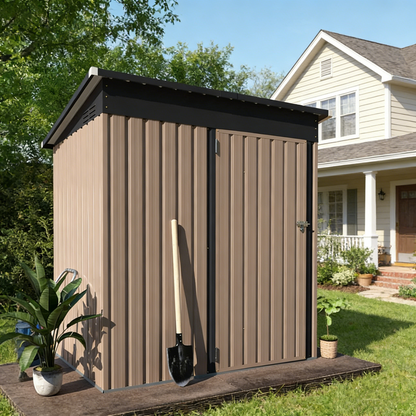 YODOLLA 5'x3' Outdoor Storage Shed, Gray