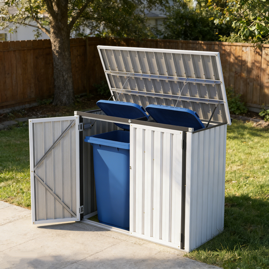 YODOLLA 46 Cu.Ft Outdoor Horizontal Storage Shed, White