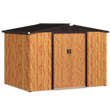 YODOLLA 8x6 Woodgrain Outdoor Storage Shed
