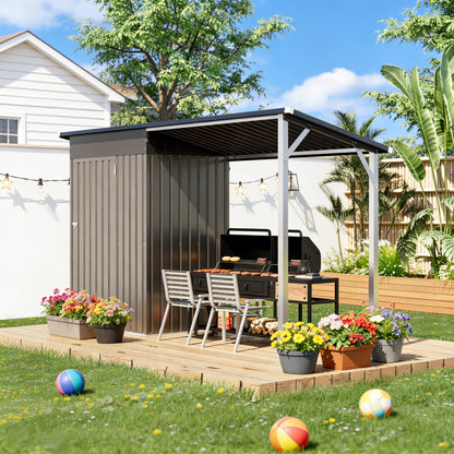YODOLLA Outdoor Open-Sided Storage Shed, Sheds with Covered