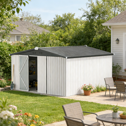 YODOLLA Shed 12' x 12' Storage Shed, White