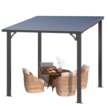 YODOLLA Dark Grey 8x8 Pergola with Roof