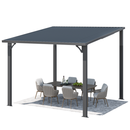 YODOLLA Dark Grey 10x10 Pergola with Roof