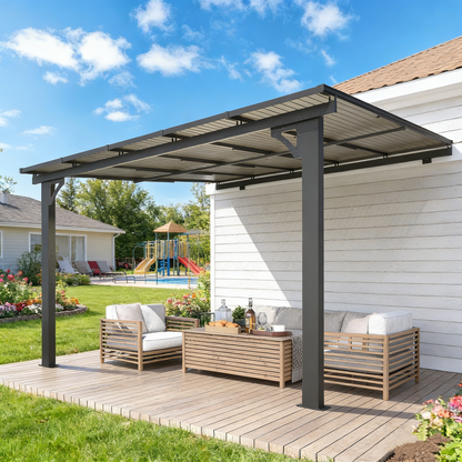 YODOLLA 10' × 10’ Adjustable Height Outdoor Gazebo Pergola for Patio