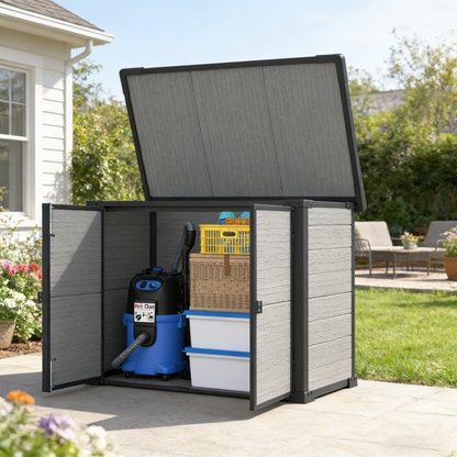 YODOLLA Resin Outdoor Storage Cabinet 23 Cu.Ft Box Weatherproof