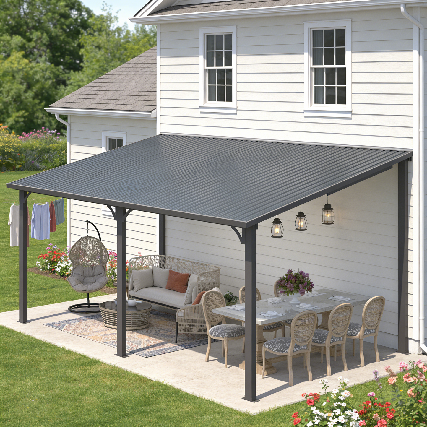 YODOLLA 16' x 12' Outdoor Pergola Hardtop Gazebo