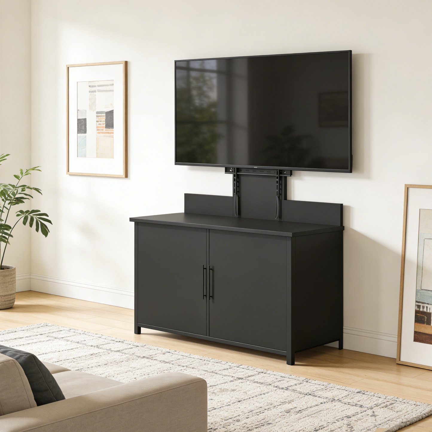 YODOLLA Outdoor Storage Cabinet with TV Mount for 40–85 Inch Tvs