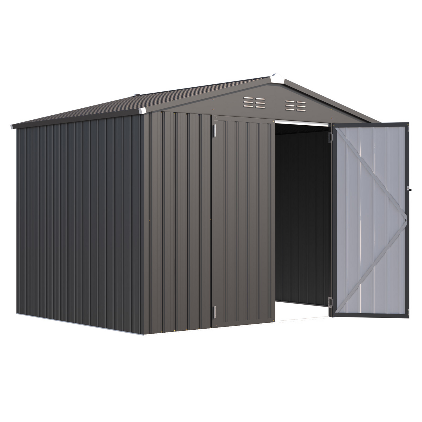 YODOLLA Shed 8' x 6' Metal Storage Shed for Ourdoor, Drak Grey
