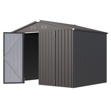 YODOLLA Shed 8' x 6' Metal Storage Shed for Ourdoor, Drak Grey