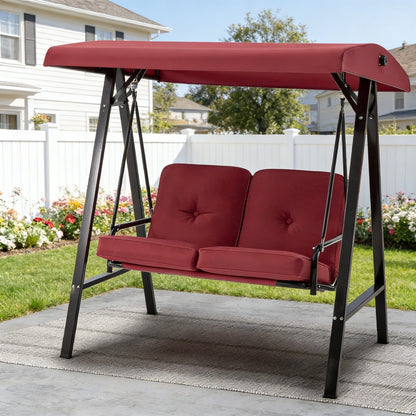 YODOLLA Patio Swing Chair 2-Seat for Adult, Red