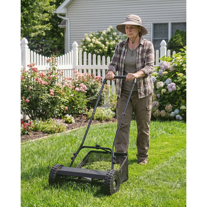 YODOLLA 16-Inch Manual Lawn Mower, 5 Blades Push Reel Lawn Mower