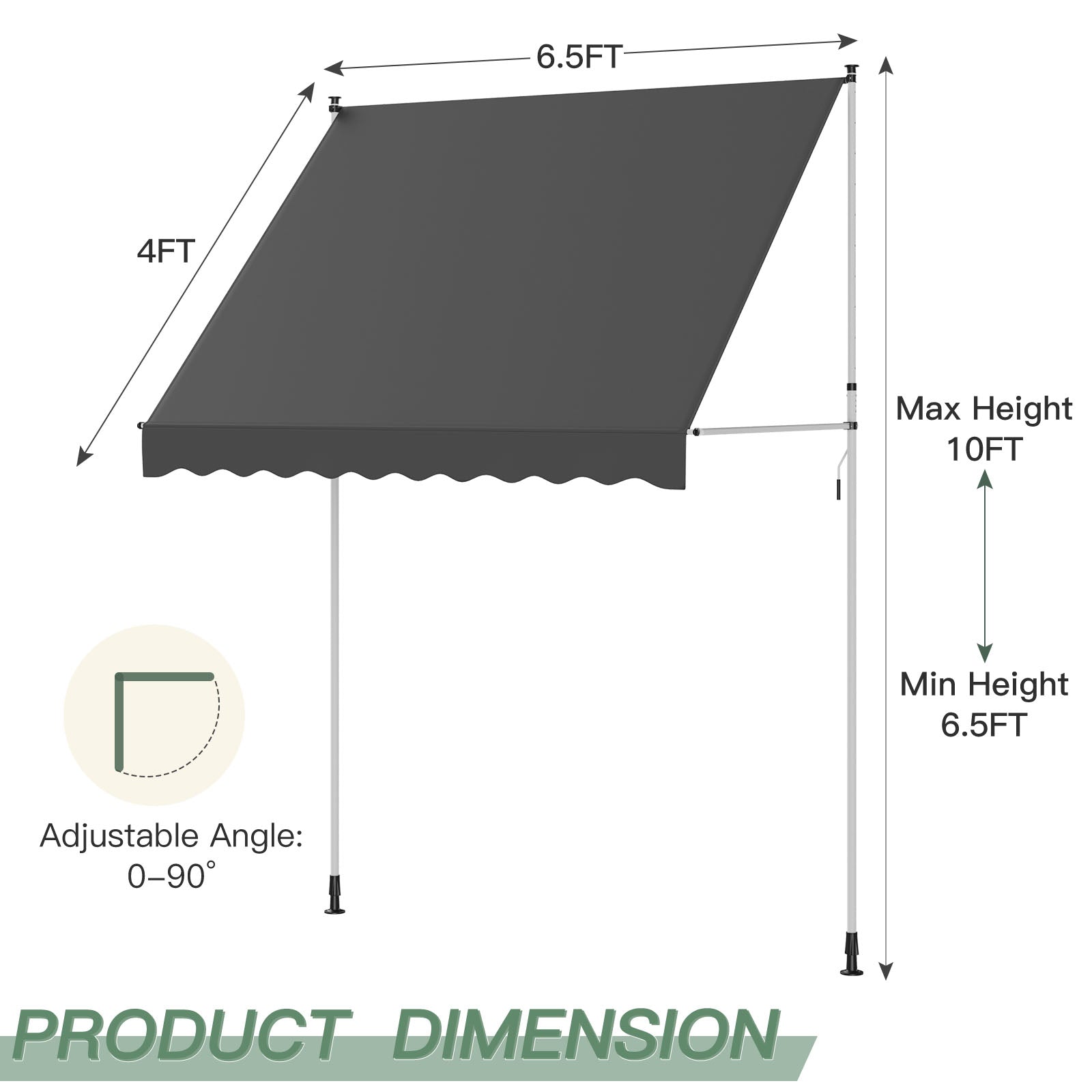 YODOLLA adjustable awning for patios and balconies