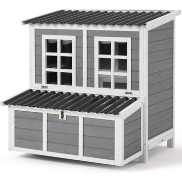 YODOLLA Chicken Coop, 40" Large Wooden Chicken Hutch with 3 Lockable Nesting Boxes