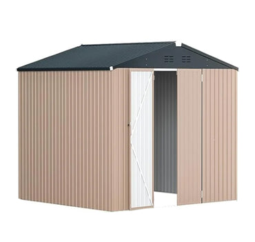 YODOLLA 9' x 10' Metal Storage Large Shed, Brown