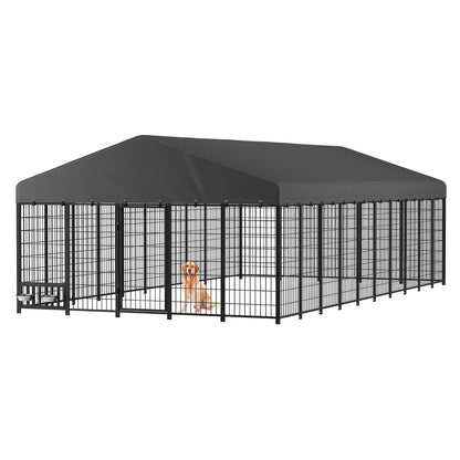 YODOLLA 10x20 Ft Outdoor Dog Kennel, Extra Large Dog Run
