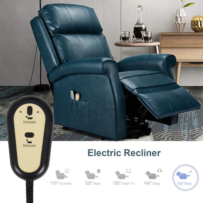 YODOLLA Electric Power Lift Recliner Chair for Elderly, Faux Leather, Blue