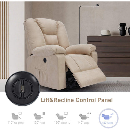 YODOLLA Massage Power Lift Recliner for Elderly, Electric Lift Chair, Textile, Beige