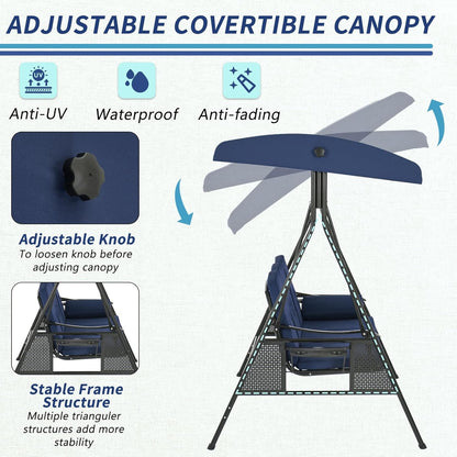 YODOLLA porch swing with canopy for shade