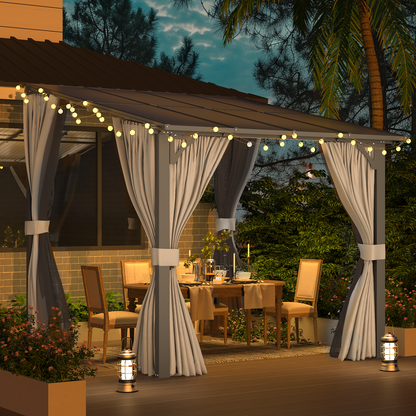 YODOLLA 8x8 Pergola with Curtains for Garden