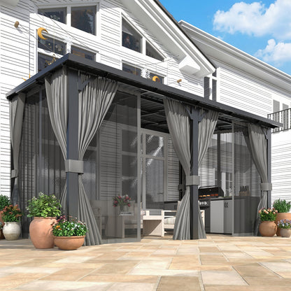 YODOLLA 14' x 8' Outdoor Hardtop Metal Gazebo for Patio Galvanized Steel Pergolas