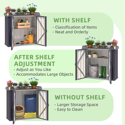 YODOLLA Metal Outdoor Storage Cabinet, Gray