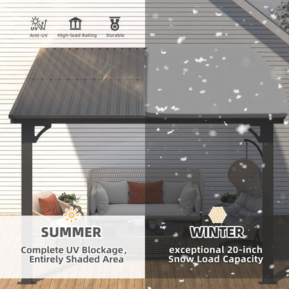 YODOLLA 10x10 Outdoor Hardtop Gazebo Adjustable Height (6.5-9.8Ft) Pergola