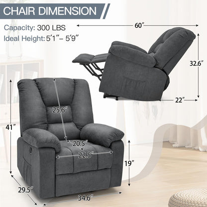 YODOLLA Massage Power Lift Recliner for Elderly, Electric Lift Chair, Carbon Fiber, Grey