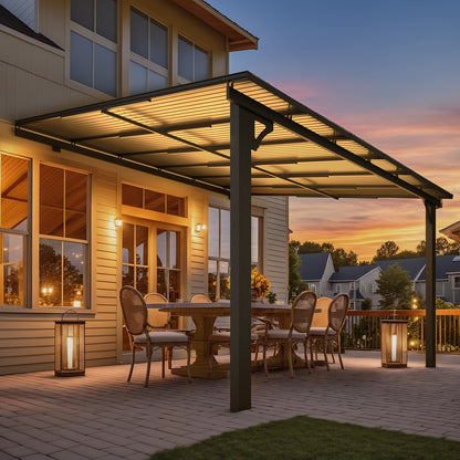 YODOLLA 12' × 10’ Adjustable Height Outdoor Gazebo Pergola for Patio