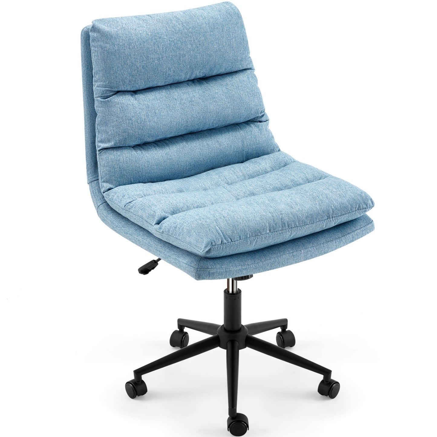 YODOLLA Office Chairs Swivel Desk Chair, Linen Fabric Blue