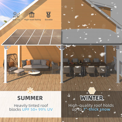 YODOLLA 20'x10' Wall Mounted Gazebos Pergola, White